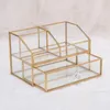 Makeup Brushes Cosmetic Storage Box 2 Tier Countertop Jewelry Display Organizer Dekorativ dekoration