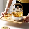 Butelki z wodą kwadratową pętlową herbatę separacja herbaty bambus szklane gotowane pachnące