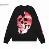 2022 Autunno e inverno New High Street Trend Letter Skull Stampe Men Women Lovers Pure Cotton Terry Long Sleeve Sweater