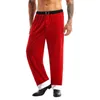 Erkekler Pantolon Erkek Noel Noel Baba Kostüm Kırmızı Kadife Uzun Pantolonlar Noel Partisi Tatil Festivalleri Cosplay