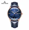 Reef TigerRT Luxury Dress Watches Blue Dial Leather Brand Convex Lens Glass Automatic For Men RGA8238 Wristwatches3840133