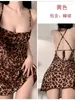 Casual Dresses Sexy Open Back Lace Up Leopard Print Chiffon Low Cut Dress Elegant Women Fashion Korean Tops 2024 N4MO