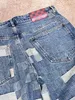 Highend marka dżinsy mody mozaiki Jacquard materiał przystojny proste dżinsy Wysokiej jakości najlepsze dżinsy designerskie