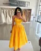 Party Dresses Smileven Gold Evening Strapless A Line Ankle Length Women Prom Gowns Elegant Satin Formal 2024