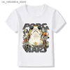 T-shirts à la mode poche Porg Design Fun Childrens T-shirt Childrens War Star T-shirt décontracté garçons et filles adolescents HKP547 Q240418