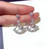 Dange oorbellen klassieke sieraden 925 Sterling zilveren pave witte kubieke zirkoon drop oorr earring vrouwen feest voor geliefden cadeau