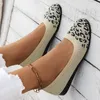 Scarpe casual per le donne piatti da donna Stampa leopardo leopardo di punta rotonda piatta bassa