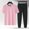 2024 Sports set voor korte mouw voor heren zomer mode dunne t-shirt lange broek casual tweedelig ijs zijde