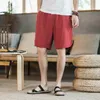 Heren shorts 2024 Zomersportfitness losse trekkoord voor basketbalwedstrijd Running Casual Linen Pants B56