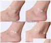 Anklets nya 925 Sterling Sliver Ankelarmband för kvinnor Fot smycken inlagd zirkon på en benspersonlighetsgåvor 527 T2 Drop Deliver9400255