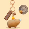 Keychains Squeeze Capybara Keychain Keyring Bubble Pendant Creative Spitting Toys