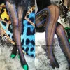 Silk Stockings Sexy Thin Vertical Five Pointed Star Blue Striped Pantyhose Contrast Socks Stockings Sexy Designer Stockings 240408