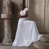 Вечеринки 2024 Стильные белые плиссированные одно плечо выпускной арабский дубайский формальный платье Long vestidos de fiesta Big Flower Frome