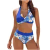 Swimwwear Women Luxury Swimsuit Sexy Bikinis Sets High Waist Bikini Set Two Piece Color Block Floral Imprimé Buste