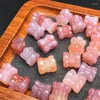 ربط الأساور 5pcs Natural Yanyuan Agate Twin Lotus نحت الحيوانات الأسطورية المنحوتة المنحوتة Fengshui هدية تمثال 12 مم