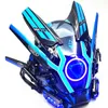 Cyberpunk Mask M-CLASP Night City Festival Blue Man Cosplay Stage Property Sci-Fi Lamp Halloween Party Gifts for Teenagers 240417