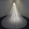 Wedding Hair Jewelry Bling Bridal Veils Sparkly White Champagne Long Cathedral Glitters Wedding Veil With Comb 1 Tier velo de novia 350cm