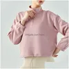 Yoga Outfit Al Sweatwear Long Sleeved Jacket Coats Plover Windproof Mock Neck Sweater Air Layer Half Zip Sweatshirts Fitness Tops Wo Dhs5X