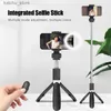 Selfie Monopods Fangtuosi 2022 Ny trådlös Bluetooth Selfie -pinne med selfie ring Light Photography LED Rim of Lamp för live -videoströmning Y240418