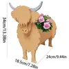 Planteur de jardin de poot à fleurs mignons animaux de vache de mouton pigle grand assemblé pvc planche plante pot jardin décoration intérieure 34x24cm 240409