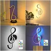 Lampe murale de style nordique LED LUMIÈRE RVB LAMBRES MUSICALES MUSICALES FORTÉS DE NIGHTS MODERNES POUR LA DÉCOR DÉCOR DE CHAMP DROP INDOR