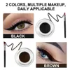 Eye Shadow/Liner Combination 2pcs White + Black Gel Eyeliner Make Up Waterproof Cosmetics Set Eye Liner Makeup Eye Maquiagem With 2 Brushes