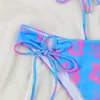 Dameszwemkleding Micro Bikini Push Up Women Swimsuits 2024 Sexy Bandeau Braziliaanse set Thong vrouwelijke biquini print strandkleding