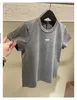 2024 T-shirt d'été solide pour femme vêtements de vêtements imprimé O-cou t-shirt à manches courtes Femme Femme Crop Top 100% coton