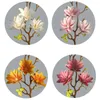 Flores decorativas Tabela de jantar estilo chinês para festas de casamento em casa Magnolia Flower Fake Bouquet Artificial