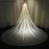 Wedding Hair Jewelry Bling Bridal Veils Sparkly White Champagne Long Cathedral Glitters Wedding Veil With Comb 1 Tier velo de novia 350cm