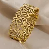 Braccialetti di collegamento Foglie oro a pezzi larghi braccialetti in acciaio inossidabile petto di gioielli impermeabili bracciale a foglia di gioielli