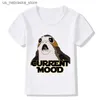 T-shirts à la mode poche Porg Design Fun Childrens T-shirt Childrens War Star T-shirt décontracté garçons et filles adolescents HKP547 Q240418