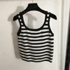 Mode sling breisbrei tanktop gestreepte t -shirts voor vrouwen ontwerpen badge tops bijgesneden tees ins ins style vest