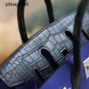 Designer Handmade 7a Handbag Bikns Genuine Leather familys dark crocodile patchwork original factory pattern Uncle wax threadXTX6