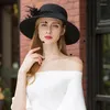 Berets Lady Fedoras Hat Girls szeroko wełniane wełniane wełny Hats Dome Party Cap Design wełniana moda elegancka regulacja A10