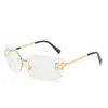 Fashion Metal Sonnenbrille UV400 Schutz Randless Gold Rahmen Männliche und weibliche Sonnenbrillen Retro -Design Brillen Rahmen Männer Männer