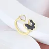 Cluster Ringe Europäischer und amerikanischer Schmuck Großhandel Emaille Emaille Glaze Eingelegtes Fritillaria Liebe Blütenblätter Schmetterling elegante Eröffnungsring Frauen