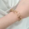 Charm Armbänder Einfache lässig Mode Goldfarbe Kette Armband Bohemian Set für Frauen Perlen Ketten Bangle Boho Juwely