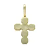 Ny stil stor stor 87mm Cross Pendant 14k Gold Plated Tarnish Free Diamond Charm Iced Chain Halsband Hiphop smycken