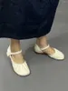 Casual Shoes Birkuir Retro Low Heel Closed Toe Sandals Round Handmade Pleasted Genuine Leather Women Hook Loop Soft Soles Lazy Slides