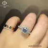 Anello di lusso di fascia alta Famiglia xiaofan Fanying 18k Gold Mosang Stone Anello Micro set con scontro a diamante rotto per donne