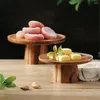 Figurines décoratives Isfriday High Stand Wooden Cake Plate Creative Aliments Création Plateau de service Eco Dessert Fruit Snack Frail Playor Home Decor