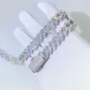 Bussdown Толстая 8 мм 10 мм 13 мм 925 Сплошное серебро было vvs vvs moissanite cuban gance chean bracelet кубинский браслет