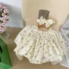 Milancel Baby Bodysuits Floral Girls Spädbarnskläder Linne andningsbara kläder 240411