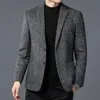 Toppklass Wool Warm Men for Blezer Autumn Winter Smart Casual Classic Single Breasted Blazer Mujer Brand Clothes 240407