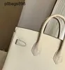 Brknns Handbag en cuir authentique 7a Handswen blanc avec crocodile pour 25 luxe3m1n