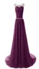 Purple Chifon Party Sukienki 2019 Vestidos Elegantes Długie eleganckie sukienki balowe