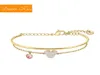 Bracelets de charme Bracelet zircon de souris rose kawaii Beaucoup de matériau en acier en titane en titane incrusté en or rose couleur femme bijoux Gift6197384