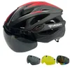 Moon IntegrallyLeded Cycling Helme Racing UltraLight Bicycle Мужчины Женские мотоциклетные велосипеды с магнитными очками 240401