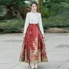 Women's Blouses Chinese Style Exquisite Embroidered Beaded Hanfu Top Women Retro Stand Collar Long Sleeve Elegant White Gold Button Party